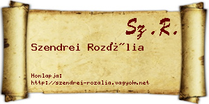 Szendrei Rozália névjegykártya